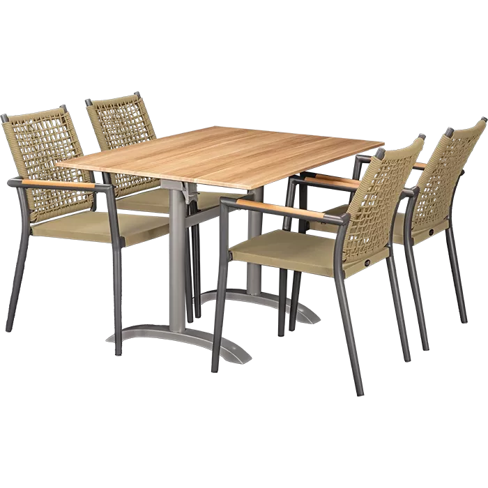 Outdoor Set Helios Antrahazit & Acacia 110x70cm
