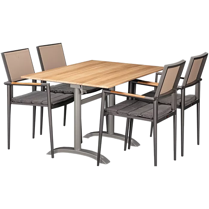 Outdoor Set Kronos Anthrazit & Acacia 110x70cm