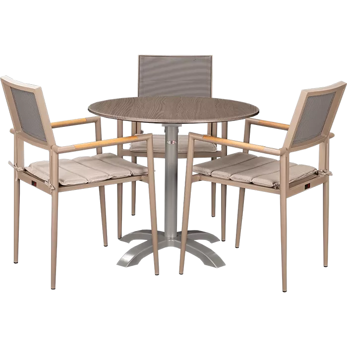Outdoor Set Kronos Greige & Loft Oak ø80cm