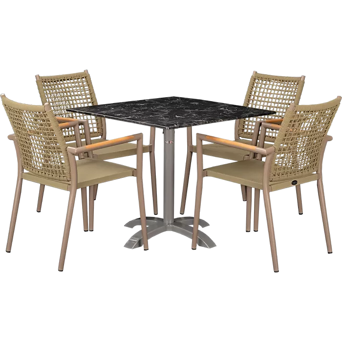 Outdoor Set Helios Greige & Nero Marble 80x80cm
