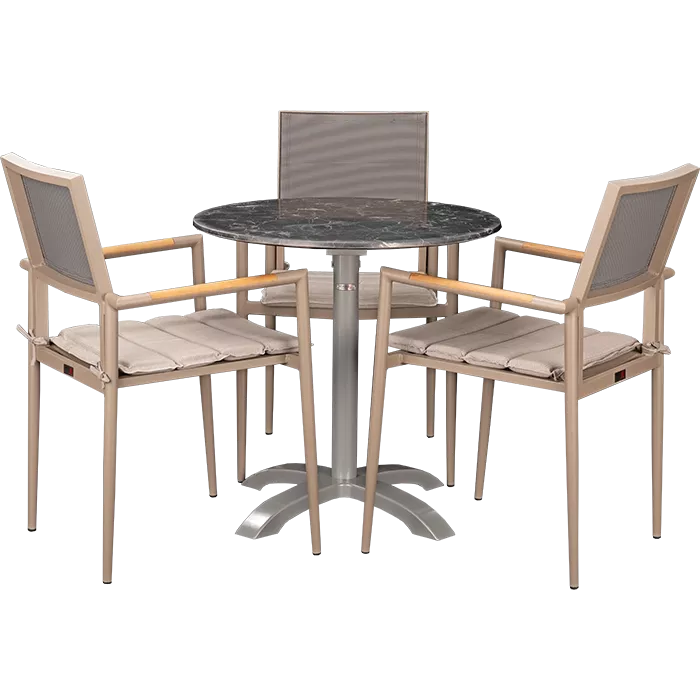 Outdoor Set Kronos Greige & Nero Marble ø70cm