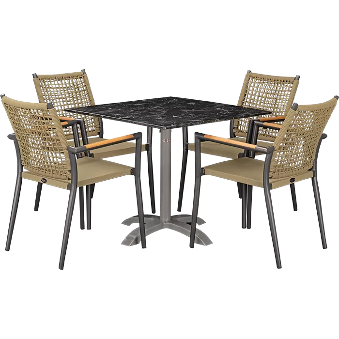 Outdoor Set Helios Anthrazit & Nero Marble 80x80cm