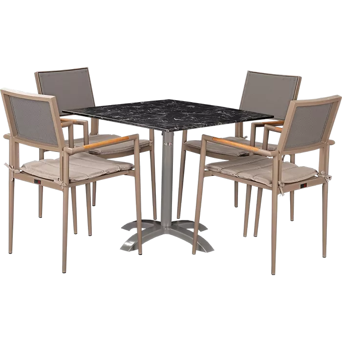 Outdoor Set Kronos Greige & Nero Marble 80x80cm
