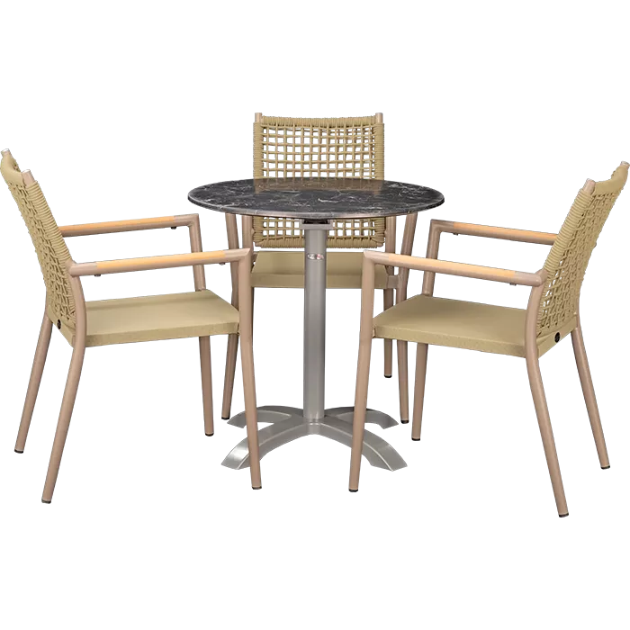 Outdoor Set Helios Greige & Nero Marble ø70cm