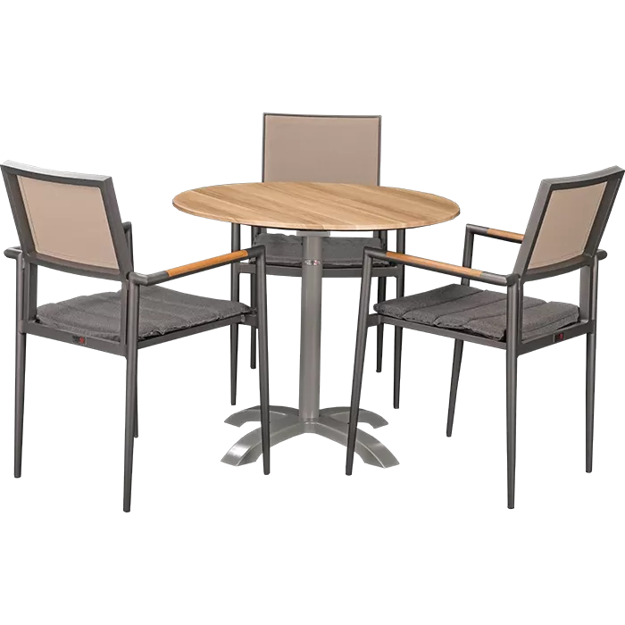 Outdoor Set Kronos Anthrazit & Acacia ø80cm