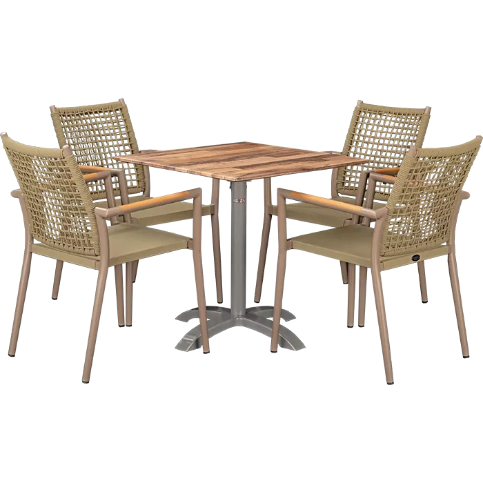 Outdoor Set Helios Greige & Norway Maple 70x70 cm