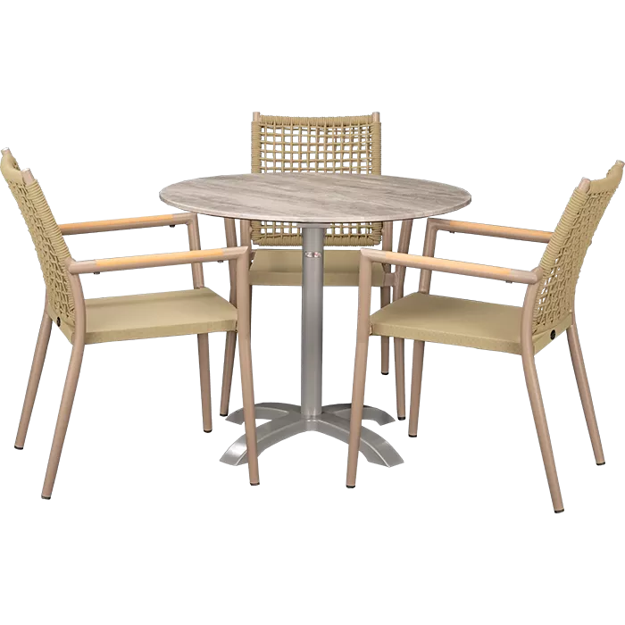 Outdoor Set Helios Greige & White Ash ø80cm