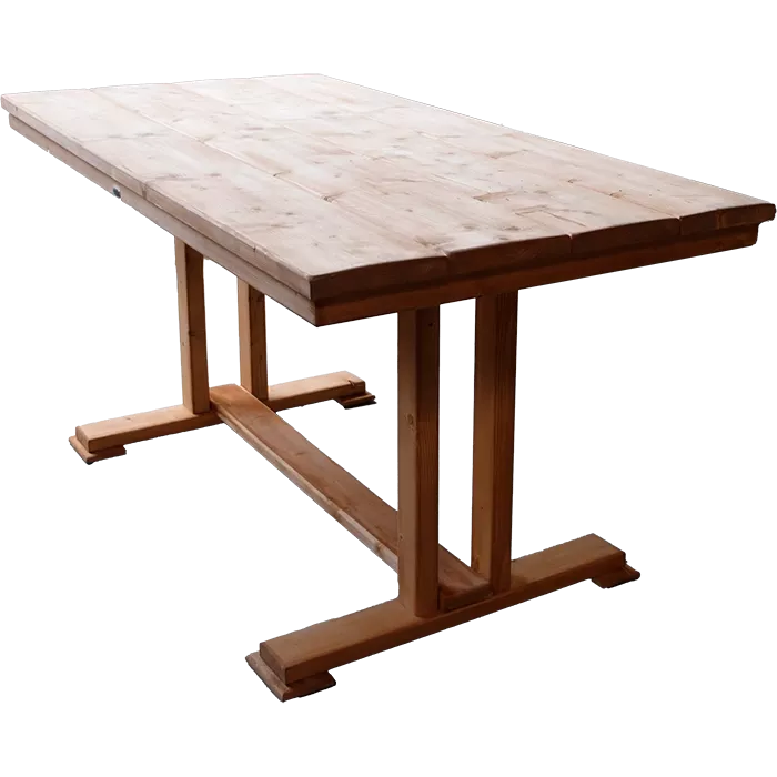 Bauholztisch 160 × 80 cm – Massivholz in Cognac geölt