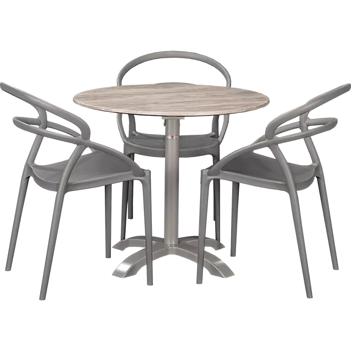 Outdoor Set Lena & White Ash ø80cm