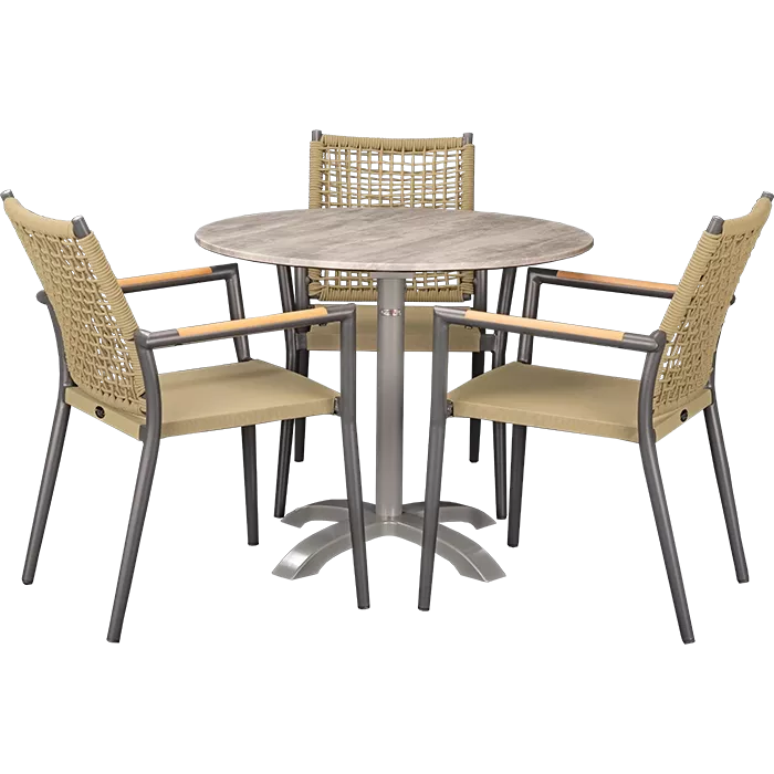 Outdoor Set Helios Anthrazit & White Ash ø80cm