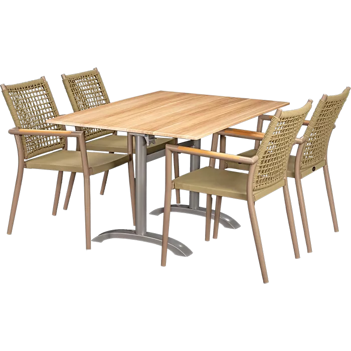 Outdoor Set Helios Greige & Acacia 110x70cm