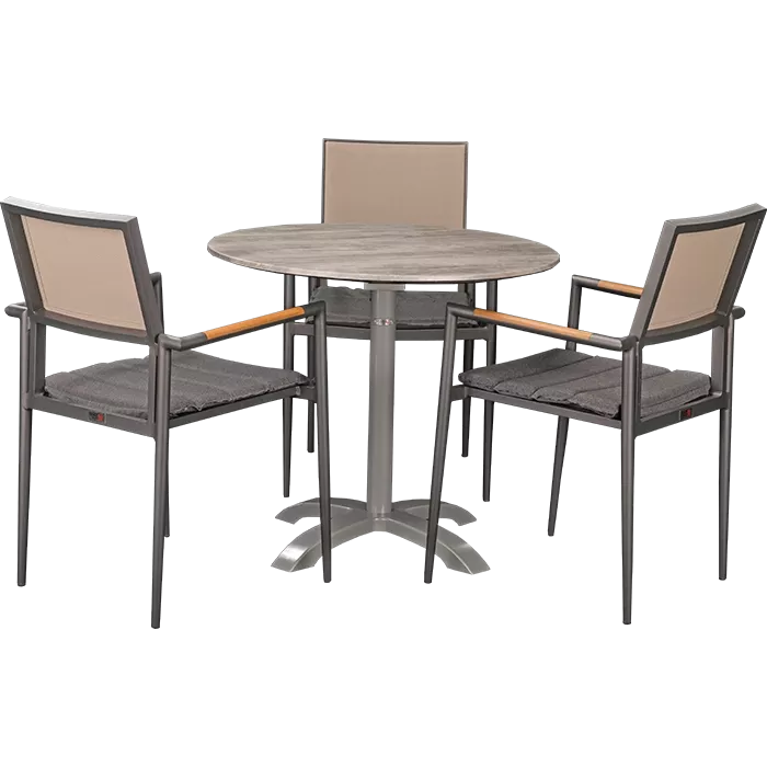 Outdoor Set Kronos Anthrazit & White Ash ø80cm