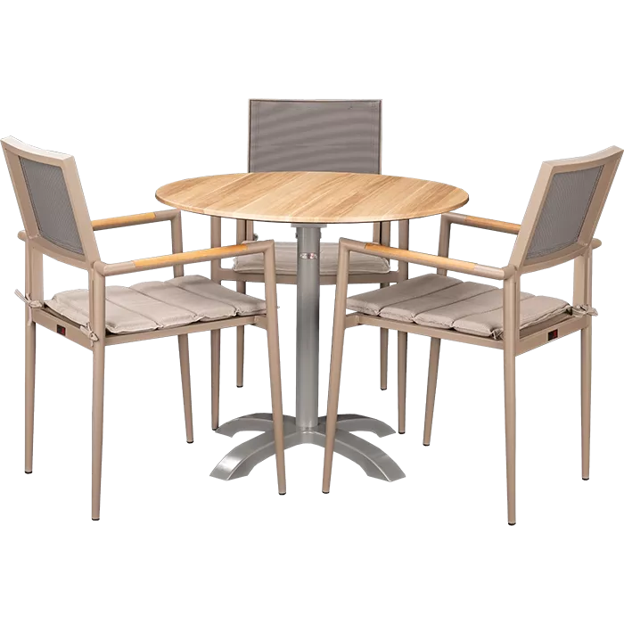 Outdoor Set Kronos Greige & Acacia ø80cm